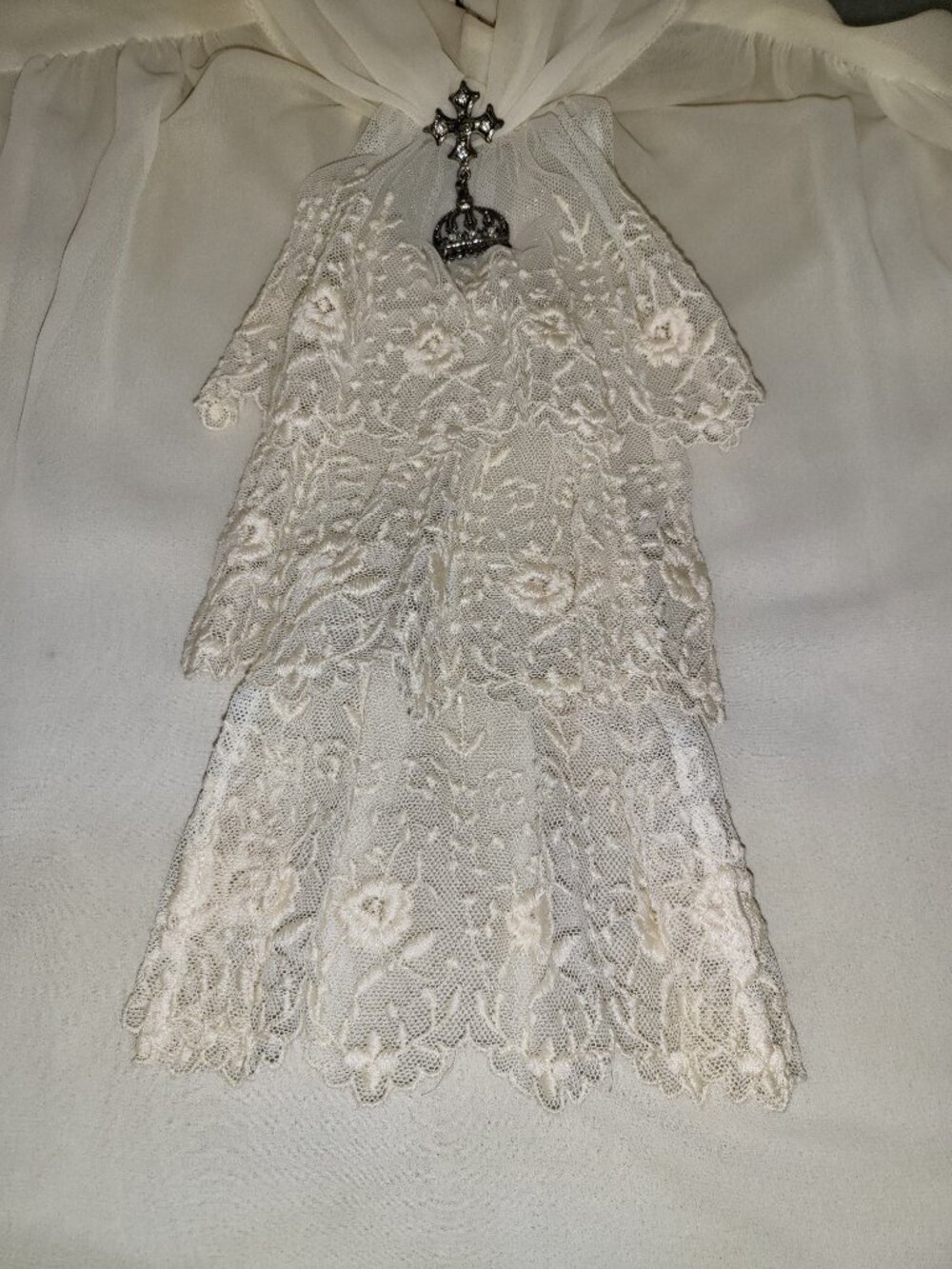 HALLOWEEN: Victorian Vampire Costume Brown Velvet Jacket Ivory Lace Shirt Gothic - Picture 10 of 14